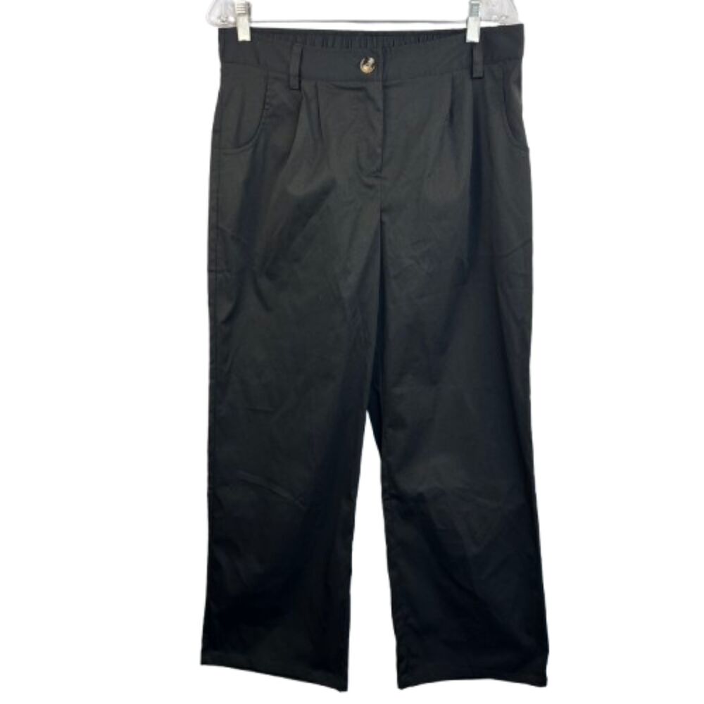 Halara NWT Women's Black Elastic Waist Pockets Straight Leg Pants Size L